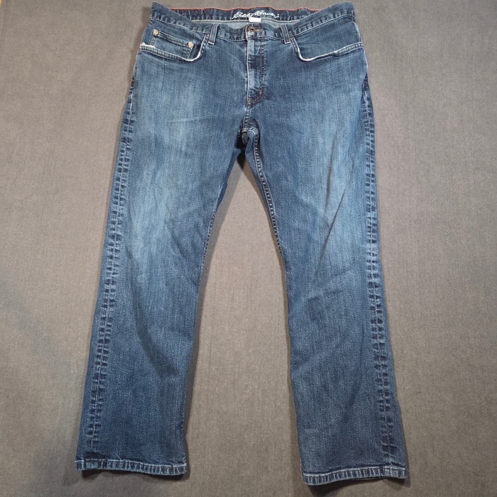 Eddie Bauer Straight Leg Jeans Mens 37x26 Blue Denim Classic Fit 8245